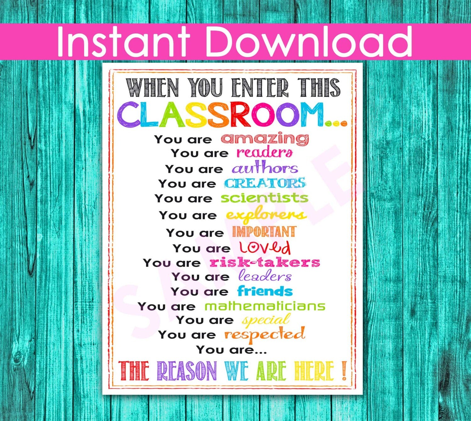 When You Enter This Classroom Free Printable Pdf - Printable Templates