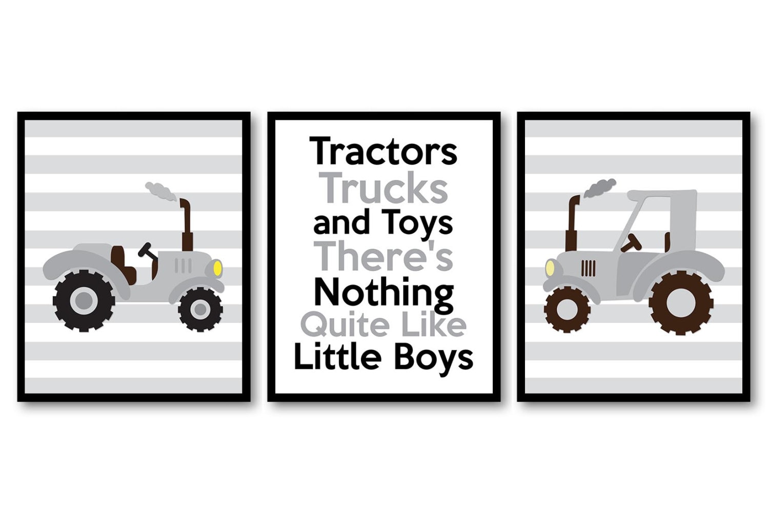 Tractor Nursery Art Tractors Trucks and Toys Theres Nothing Quite Like Little Boys Prints Set of 3 B