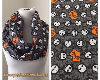 Nightmare Before Christmas scarf- now available in regular and infinity! Jack skellington