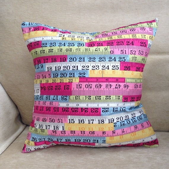 Tape Measure Cushion Cover by HayleyMakes on Etsy