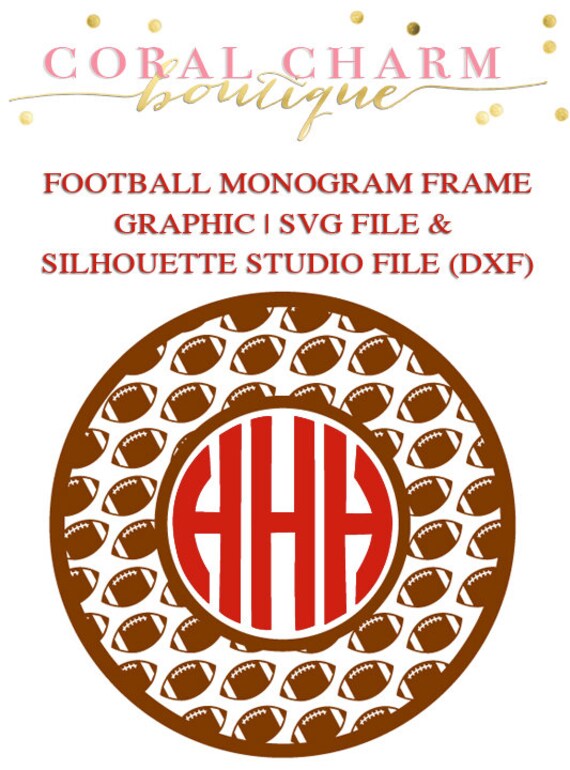 Download Football Monogram Frame File for Cutting Machines SVG and