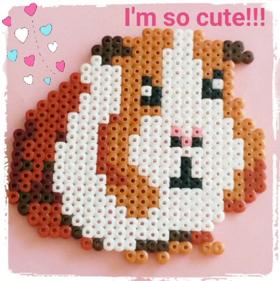 Guinea pig magnet. Handmade. Fused beads by sugargalaxystore
