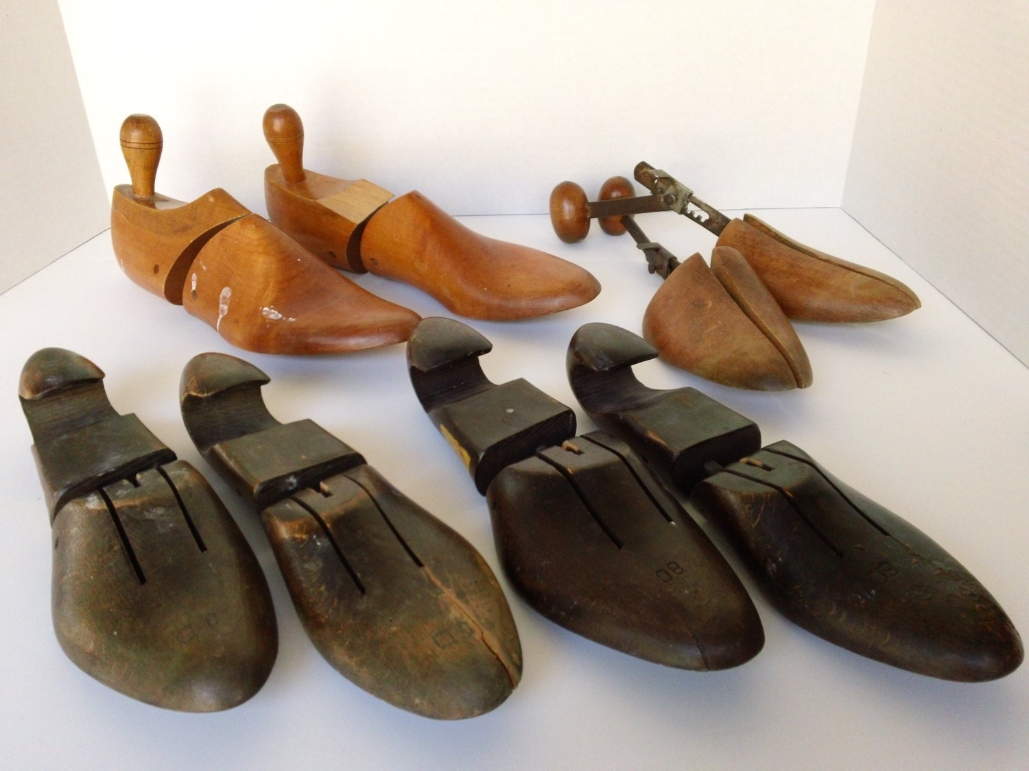 Lot of 4 Vintage Mid Century Wooden Shoe Stretcher, Industrial Decor ...