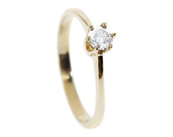 Solitaire ring-Diamond Engagement Ring-14K Yellow Gold Ring-Women Jewelry-Wedding ring- Promise ring-Solitaire diamond ring-Wedding band