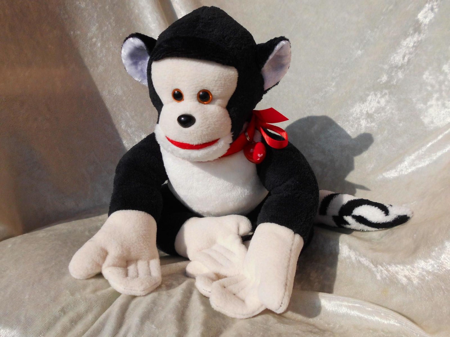 white stuffed monkey