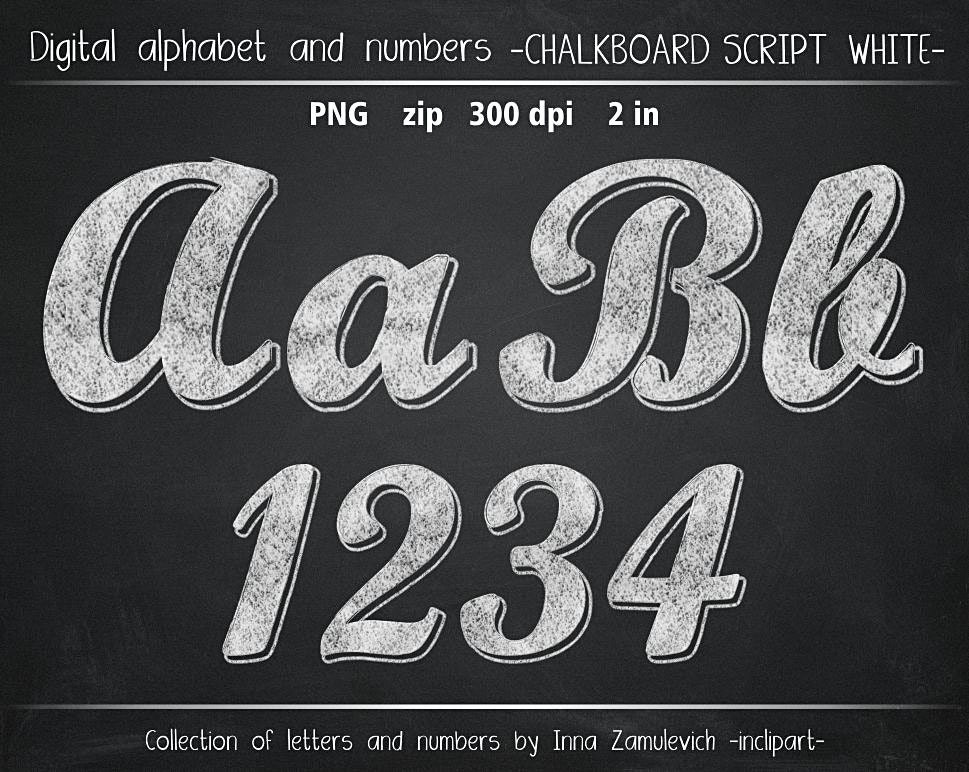 Download Chalk clipart. Chalk alphabet /numbers letters & symbols/