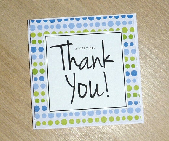 A Very Big Thank You handmade greeting card blue by VickiGcards