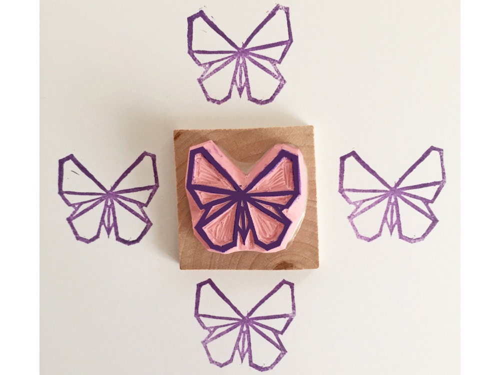 Tampon papillon origami par Kraftille