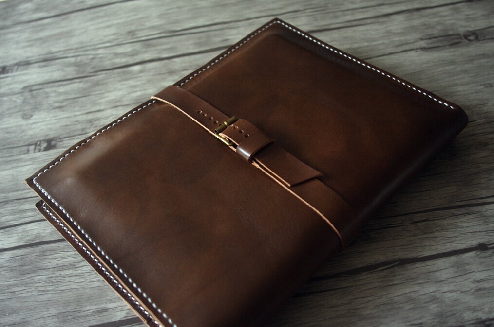 Hand Sewn Leather iPad Mini Case Portfolio Large Moleskine