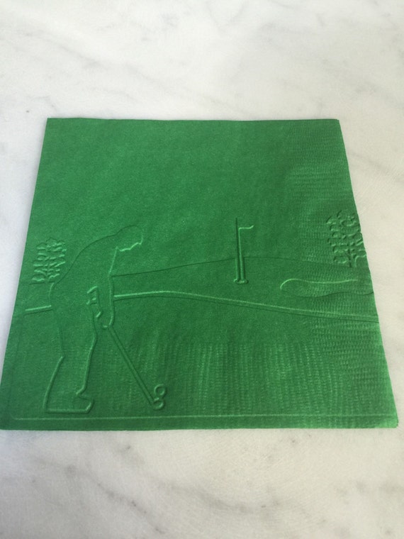 Golf Themed Hand Embossed Cocktail Napkins by LollicakeCupcakes