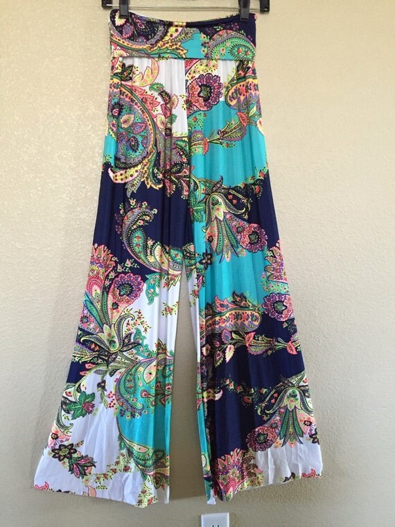 Womens Palazzo Pants Printed Boho Style Beach Pants by DecorPlace