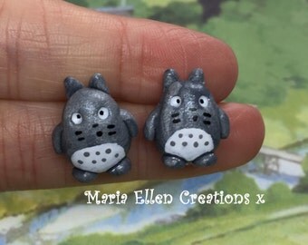 My Neighbor Totoro earrings, Totoro jewelry, totoro costume, studio ghibli earrings, studio ghibli jewellery, totoro kawaii earrings