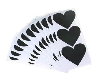 Heart Chalkboard Labels - 6/set - Tie, Chalkboard, Label, Sticker