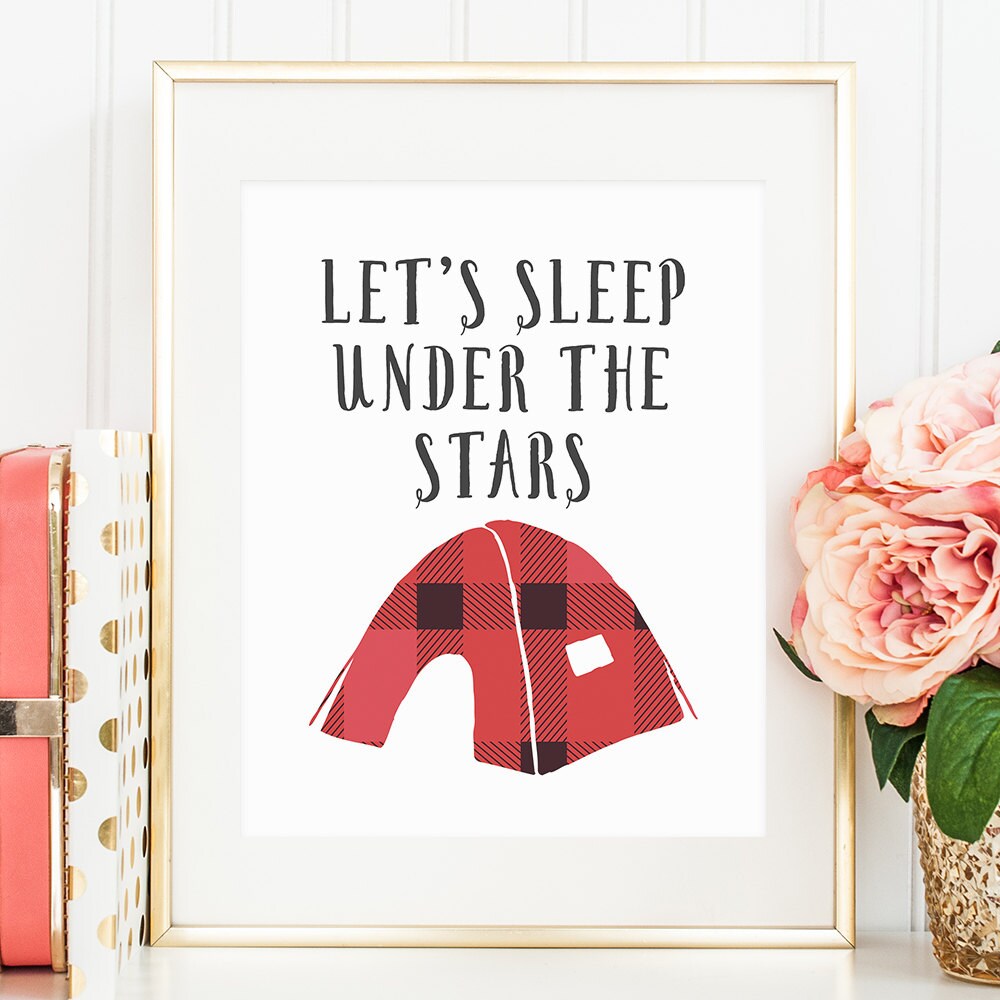 Quote Printable Let's Sleep Under The Stars 8x10 Digital