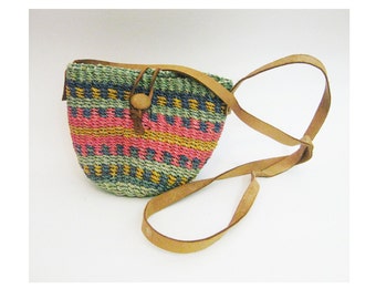 90s Small Woven Jute Bag