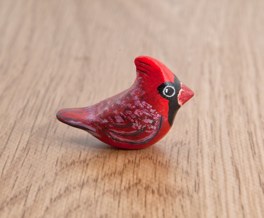 Little Cardinal bird. Polymer clay animal by ...