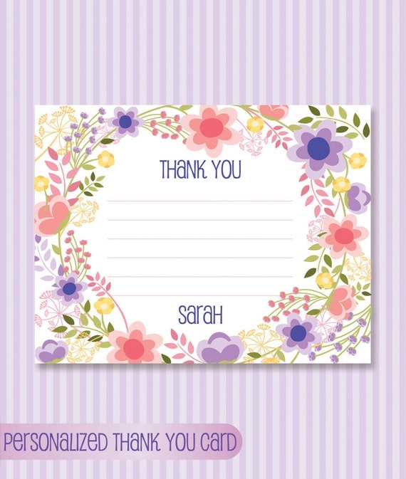 bat mitzvah personalized thank you card download printable
