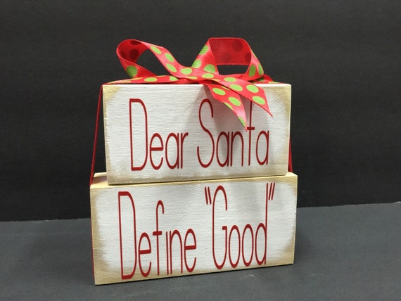 Dear Santa Wood Blocks by Birdswoodshack on Etsy