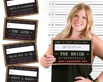 Girls Night Out Funny Mug Shots - 20 Piece Bachelorette Party Photo Booth Props Kit