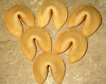 6 Plain Real Vanilla Fortune Cookies, Custom, Baby, Chinese, Corporate, Engagement Announcement, Gender, Marriage Propose, Showers, Wedding