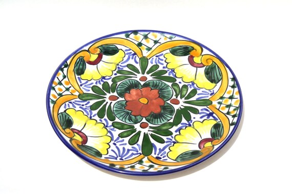 Mexican Pottery Decorative Plate Hand Painted Wall Hanging