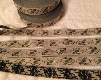 Vintage Woven Jacquard Ribbon. Dragon Jacquard Ribbon.Sold by the Yard. Dragon Trim, Dragon Ribbon.