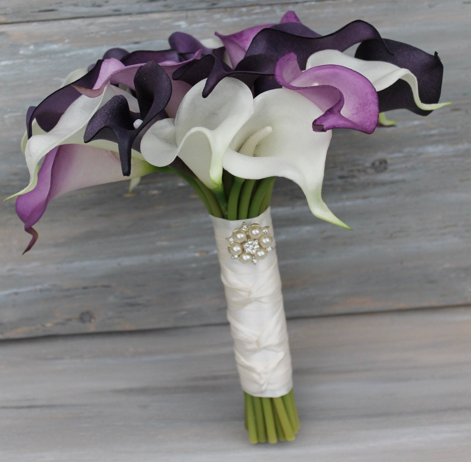 Wedding Bouquet Purple Calla Lily Bouquet Purple Bouquet Real