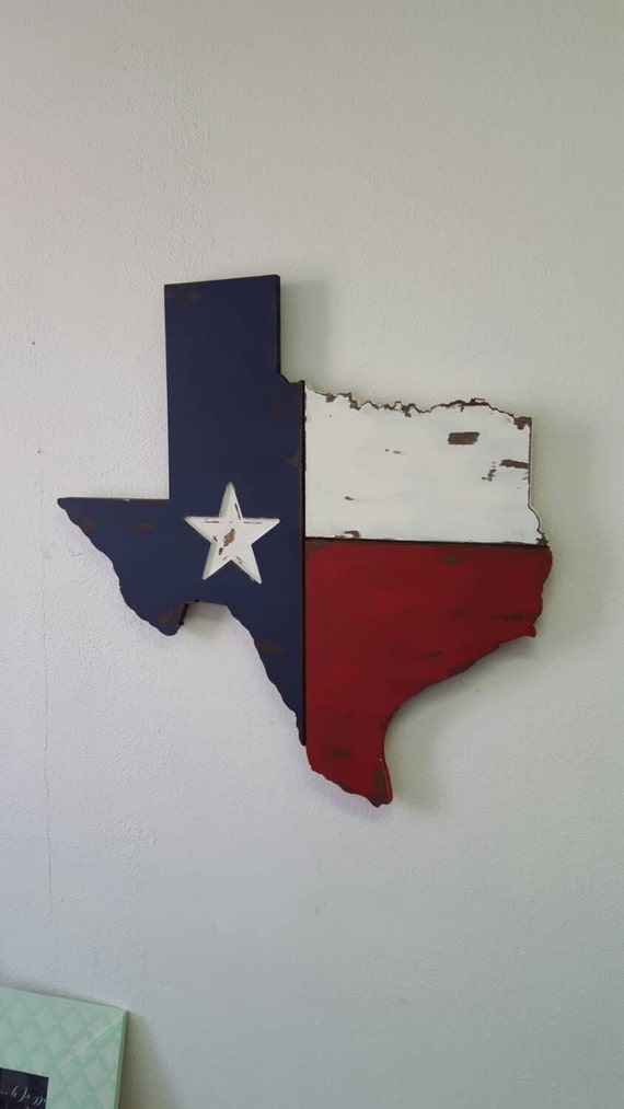 Barn Wood Texas State Map Cutout Scroll Cut Map by 302WoodWorks