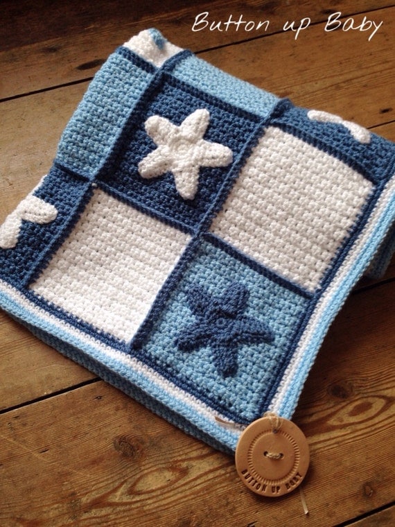 baby crochet blanket applique Nautical blanket blanket appliqué by Buttonupbabyboutique baby