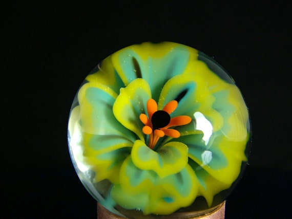 Items Similar To Saleglass Marble Flower Marble Large Compression Implosion Flower Marble 6141