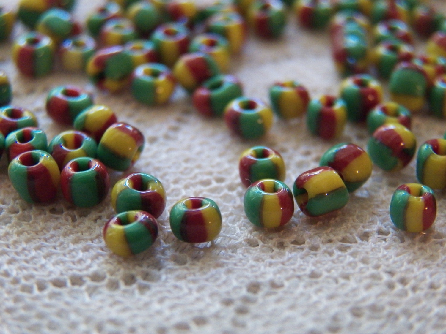 203 Vintage Style Love Beads Hippy Beads Striped Trade