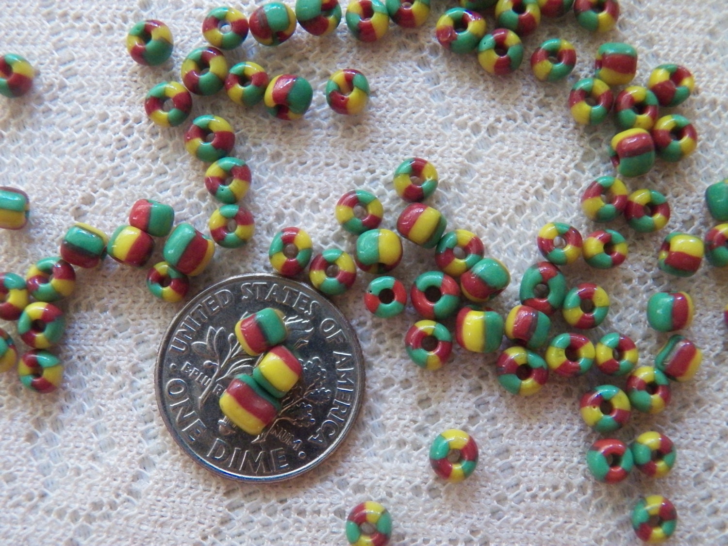 203 Vintage Style Love Beads Hippy Beads Striped Trade