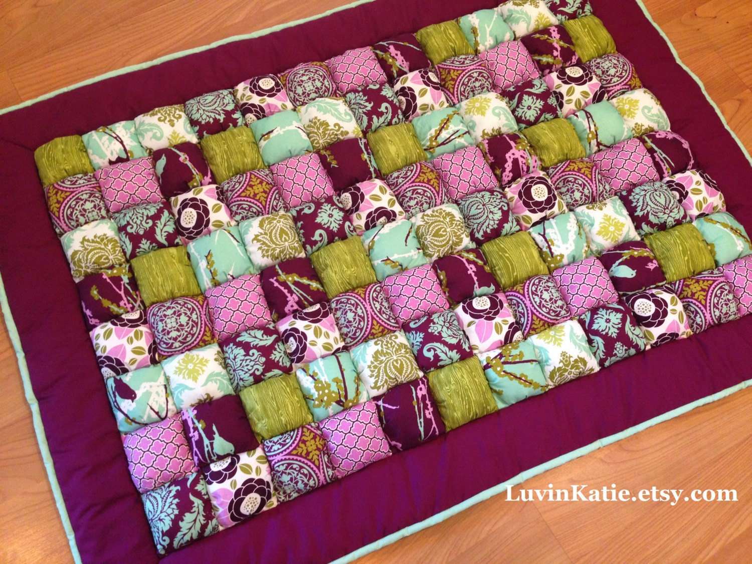Bubble Quilt Puff Quilt Biscuit Quilt Lap Quilt Joel by LuvinKatie