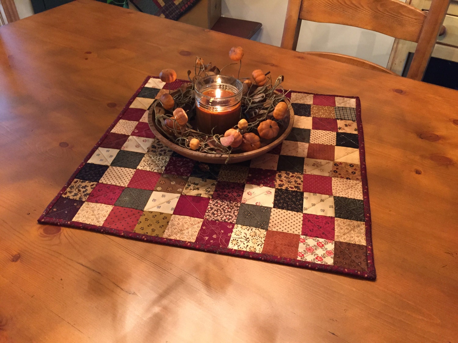 Quilted Table Topper / Primitive /Country Table Topper Item