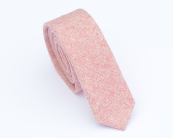 Pink Wool Ties.Pink Skinny Tie.Pink Neckties for Mens.Pink Wedding Ties.Groomsmen Gifts.