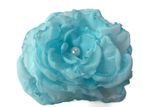 Items similar to Blue flower accessory, baby blue flower, wedding ...