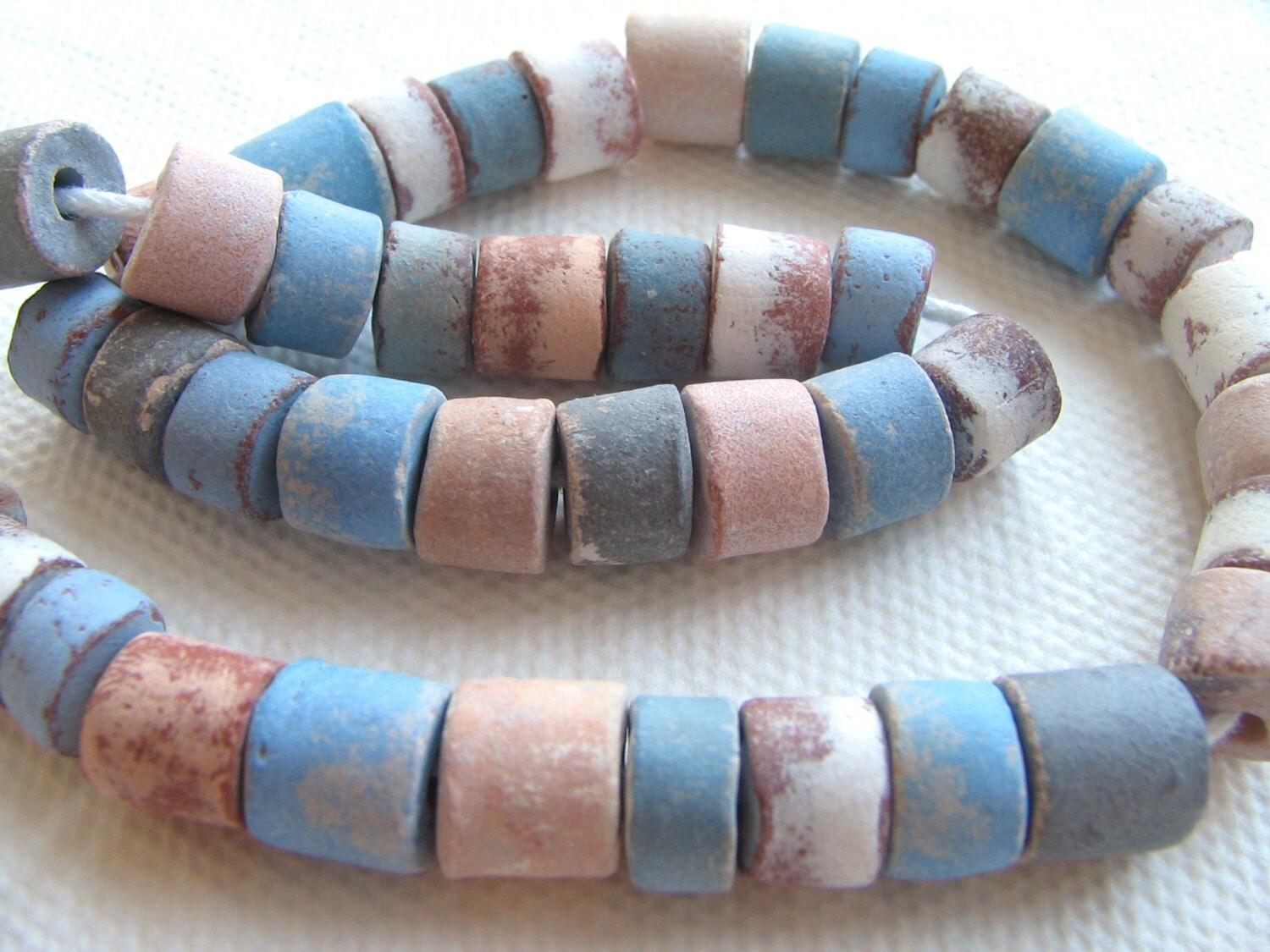 Small Cylinder Beads ceramic rustic beads 8mm beads