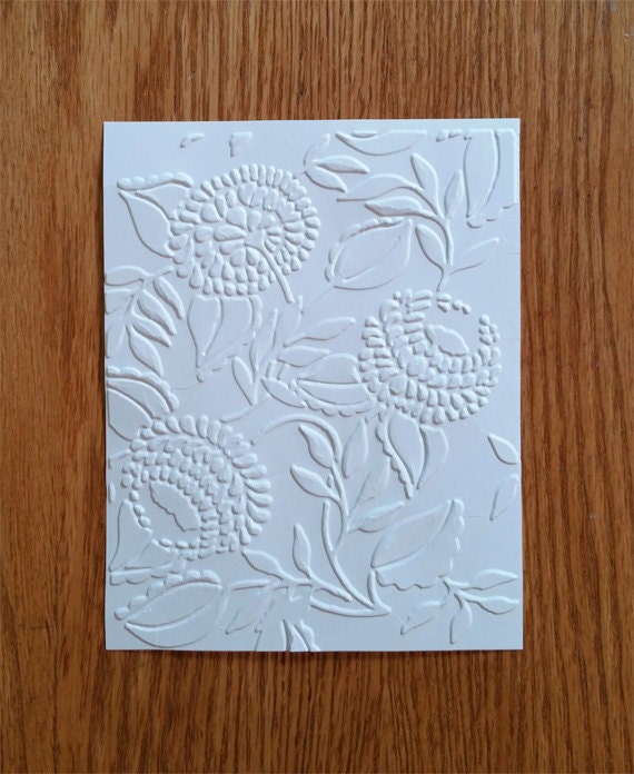 Embossed Card Stock Sheets or Cards/Envelopes Blossom