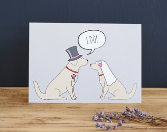 Golden Retriever wedding or engagement card