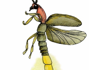 firefly original watercolor painting