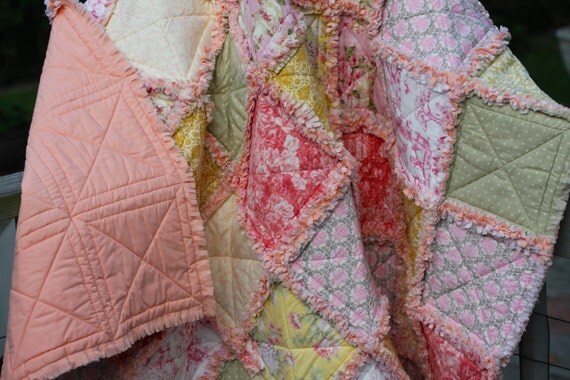 shabby chic rag quilt rag blanket shabby chic rag quilt rag blanket