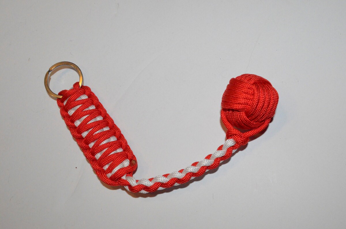 10 Monkey Fist 550 Paracord Keychain 1 Ball Red by AcidTactical
