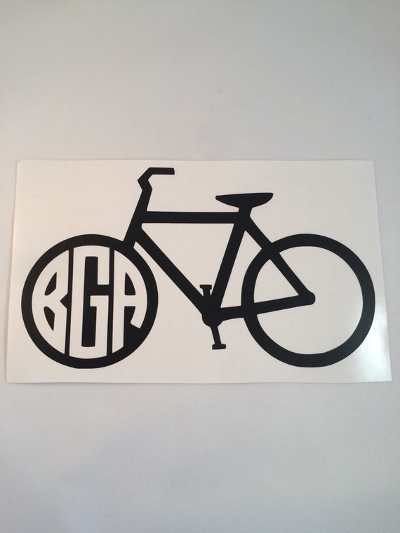 Bicycle monogram decal bike sticker monogram decal bike