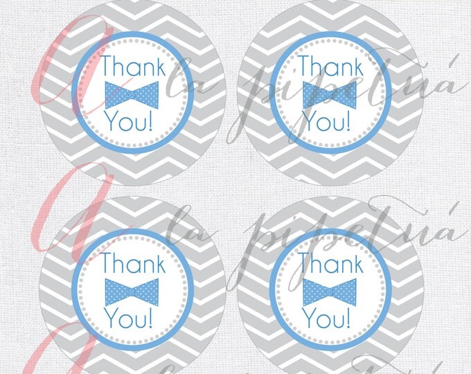 Thank You Favor Tags .Oh boy tags. Gray, chevron. Printable bowtie tag. Birthday diy Thank You Tags. Bowtie Babyshower. INSTANT DOWNLOAD