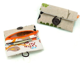 Small wallet sewing pattern wallet with zippered pocket coin