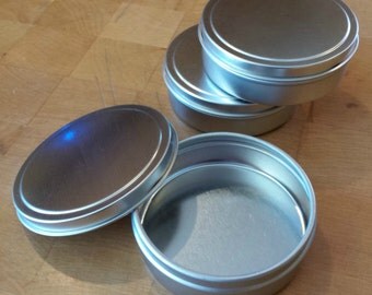 2 oz Empty Tins with Cover - LOT of 3- Rolled Edges - Empty Containers -Create your own product! - Perfect for balms, mints, candies, candle