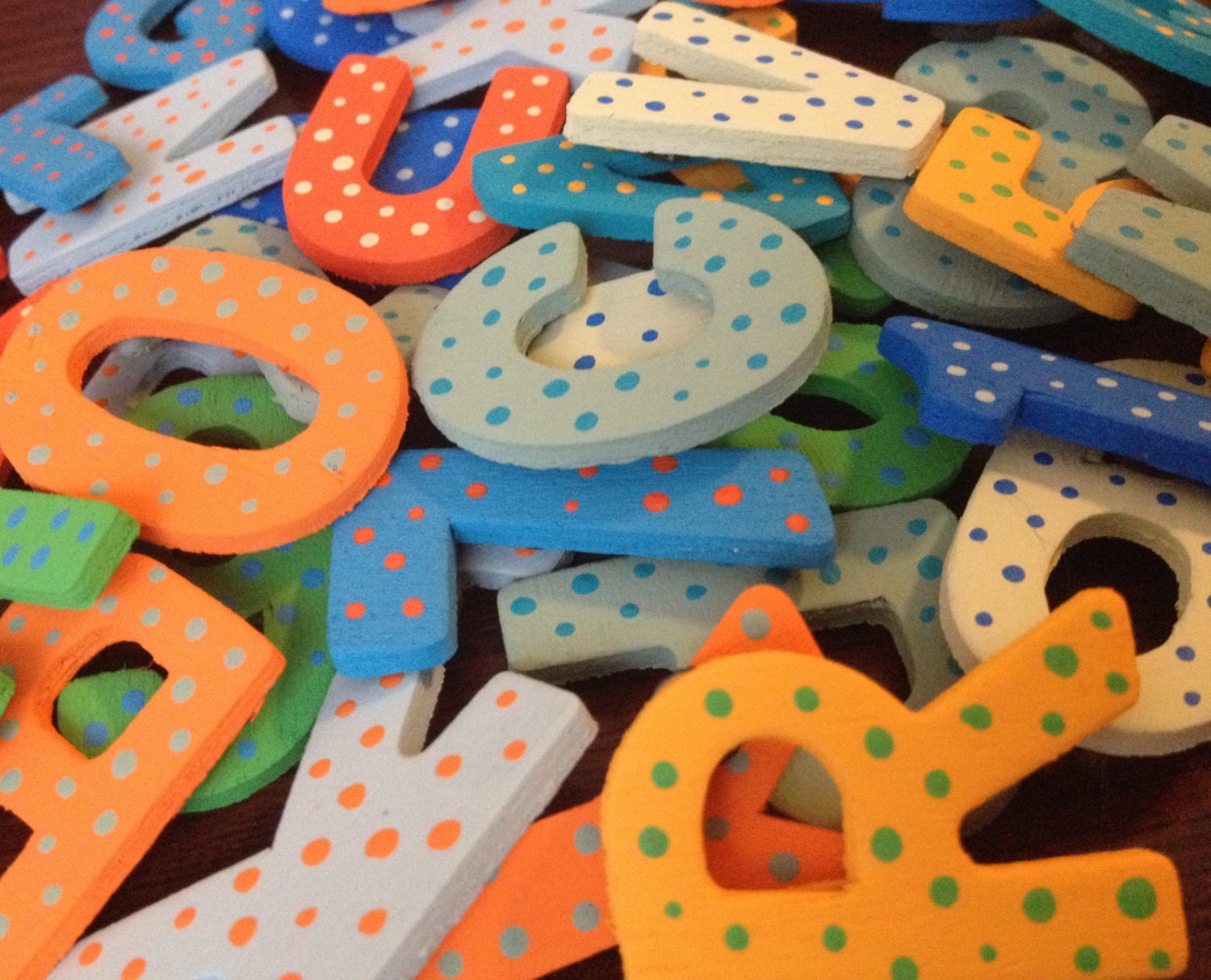 Alphabet letters Blue & Orange ABC wooden