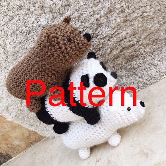 Crochet Amigurumi We Bare Bears Cartoon Network Plush Dolls