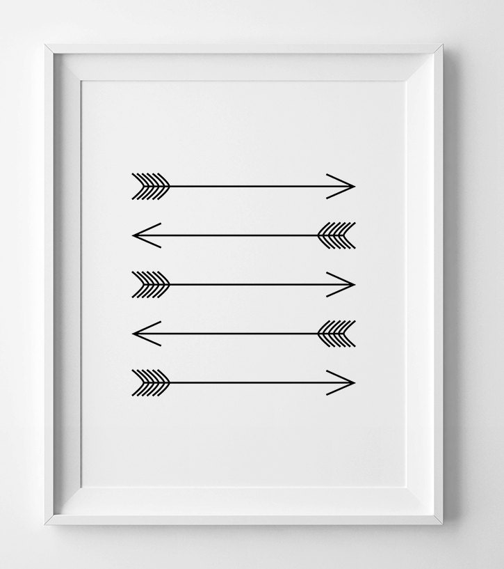 Arrow art black and white arrows printable art horizontal