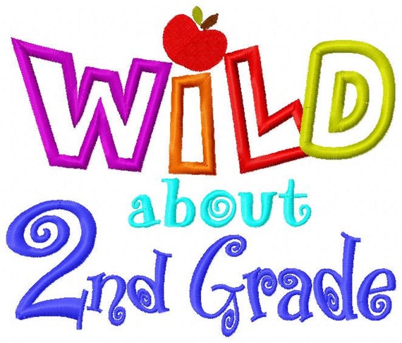 Wild about 2nd Grade Applique Design dst exp hus jef pes